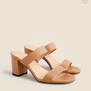 J. Crew Lucie double-strap block-heel sandals 8.5, Light Caramel